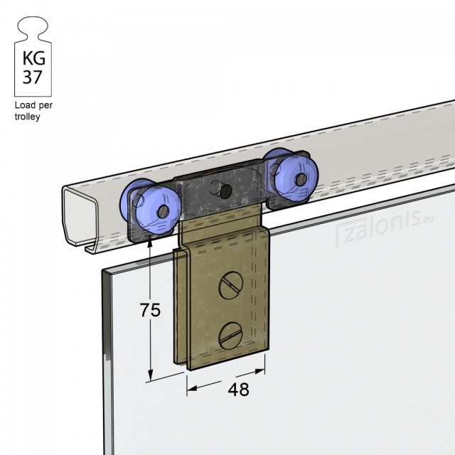 SLIDING CRYSTAL RAIL ROLLER H21